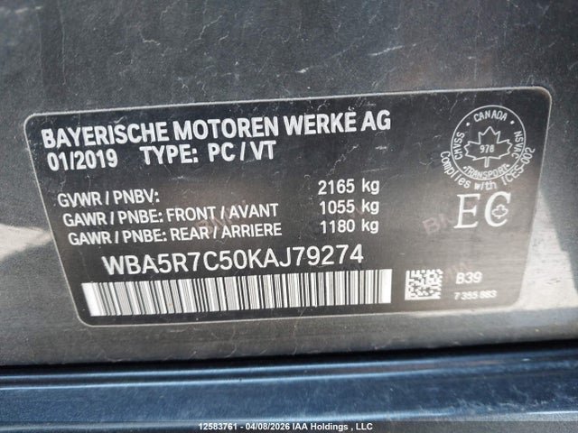 WBA5R7C50KAJ79274 BMW 330i Xdrive