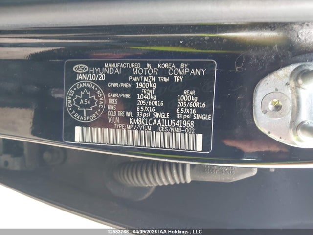 KM8K1CAA1LU541968 Hyundai Kona Se