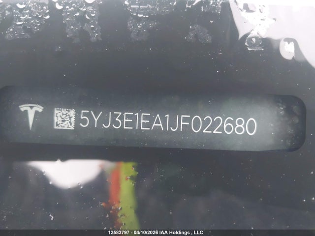 Продаж на аукціоні авто 2018 Tesla Model 3, vin: 5YJ3E1EA1JF022680, номер лоту: 12583797