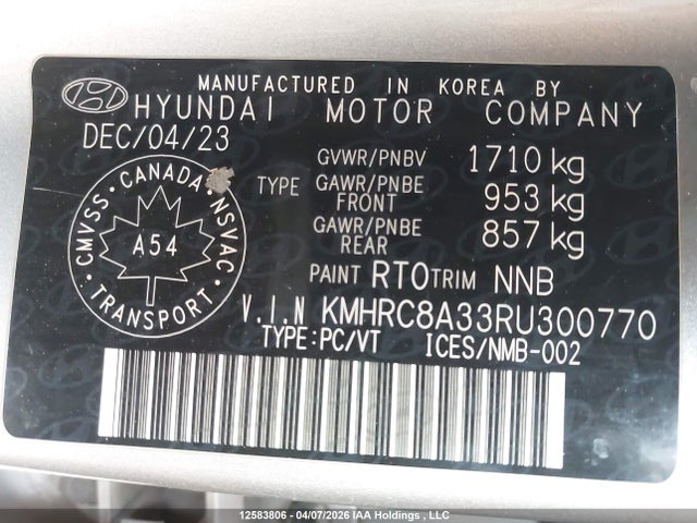 KMHRC8A33RU300770 Hyundai Venue