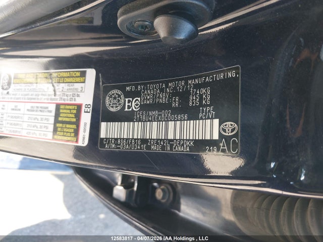 2013 Toyota Corolla Ce მანქანა იყიდება აუქციონზე, vin: 2T1BU4EEXDC005856, აუქციონის ნომერი: 12583817