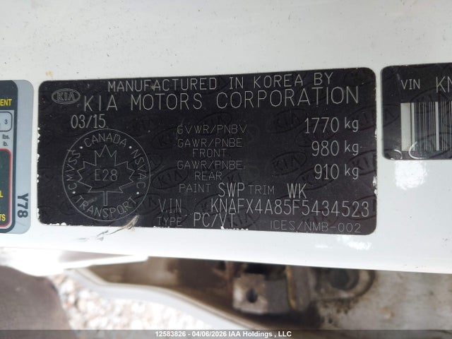 Продаж на аукціоні авто 2015 Kia Forte Ex, vin: KNAFX4A85F5434523, номер лоту: 12583826