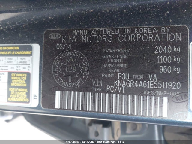 Aukcja sprzedaży 2014 Kia Optima Sx Turbo, vin: KNAGR4A61E5511920, numer aukcji: 12583855