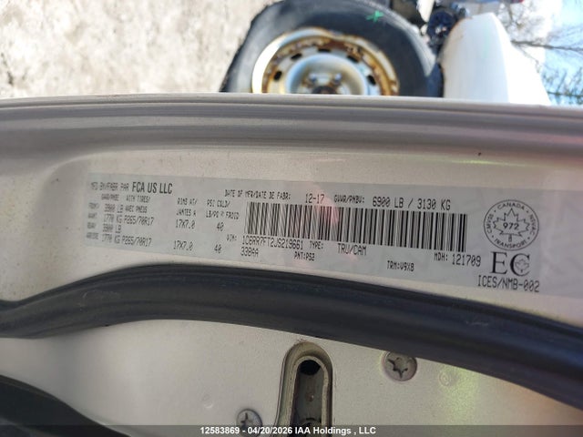 12583869 :رقم المزاد ، 1C6RR7FT2JS219661 vin ، 2018 Ram 1500 St مزاد بيع