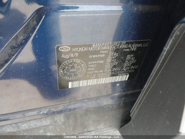 5NMS23ADXLH159926 Hyundai Santa Fe Se
