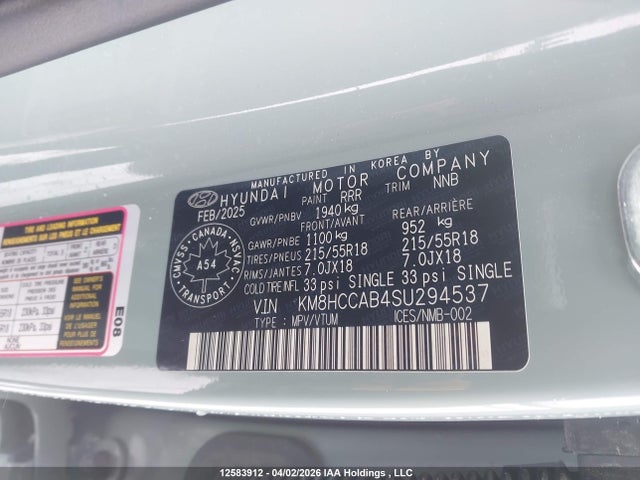 Aukcja sprzedaży 2025 Hyundai Kona Sel, vin: KM8HCCAB4SU294537, numer aukcji: 12583912
