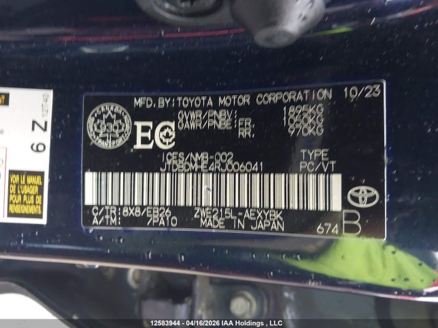 JTDBDMHE4RJ006041 Toyota Corolla Hybrid Xse