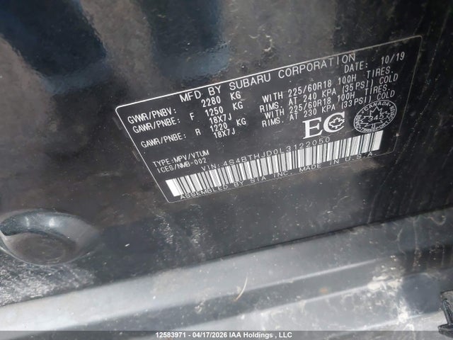 4S4BTHJD0L3122050 Subaru Outback Outdoor Xt