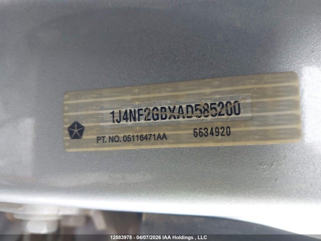 Продаж на аукціоні авто 2010 Jeep Patriot Sport/north, vin: 1J4NF2GBXAD585200, номер лоту: 12583978
