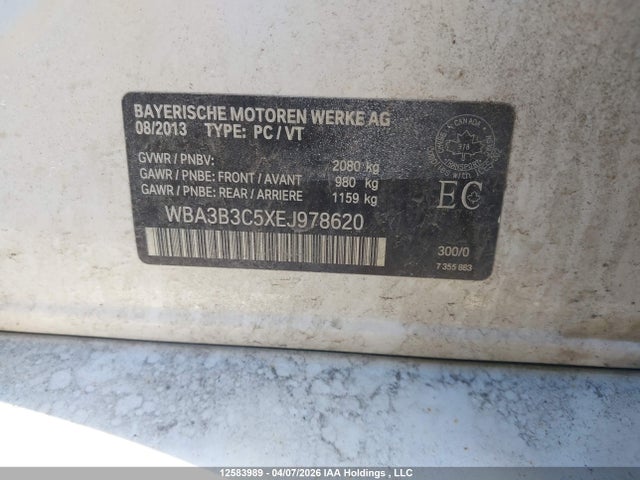 Продажа на аукционе авто 2014 Bmw 328 Xi, vin: WBA3B3C5XEJ978620, номер лота: 12583989