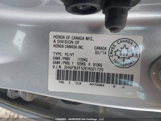 2HGFB2F52EH021729 Honda Civic Lx