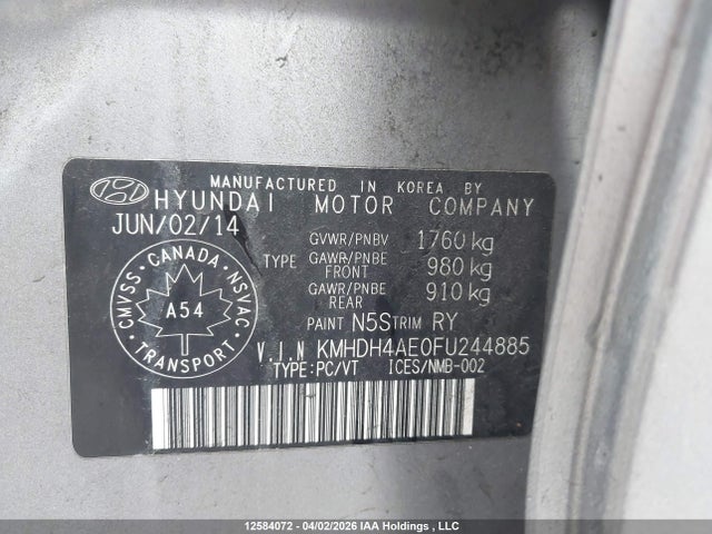 2015 Hyundai Elantra Se/sport/limited მანქანა იყიდება აუქციონზე, vin: KMHDH4AE0FU244885, აუქციონის ნომერი: 12584072