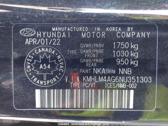 2022 Hyundai Elantra Preferred Ivt With Sun And Tech Package მანქანა იყიდება აუქციონზე, vin: KMHLM4AG6NU351303, აუქციონის ნომერი: 12584083