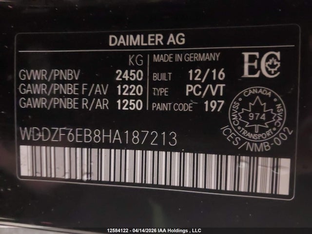 WDDZF6EB8HA187213 Mercedes-Benz Amg E 43 4matic