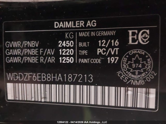 WDDZF6EB8HA187213 Mercedes-Benz Amg E 43 4matic