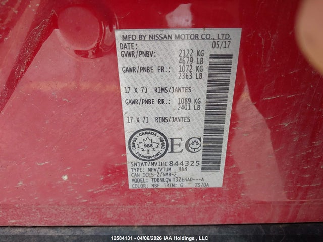 5N1AT2MV1HC844325 Nissan Rogue