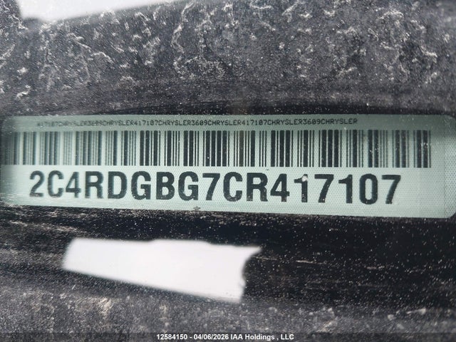Aukcja sprzedaży 2012 Dodge Grand Caravan Se/sxt, vin: 2C4RDGBG7CR417107, numer aukcji: 12584150