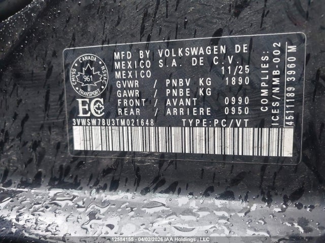 3VWSW7BU3TM021648 Volkswagen Jetta Comfortline