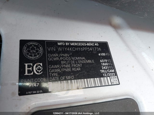W1Y4KCHY6PP541736 Mercedes-Benz Sprinter 2500