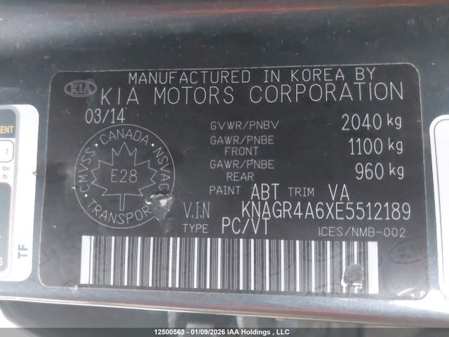 KNAGR4A6XE5512189 KIA Optima Sx Turbo