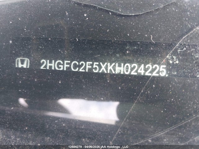 2019 Honda Civic Lx მანქანა იყიდება აუქციონზე, vin: 2HGFC2F5XKH024225, აუქციონის ნომერი: 12584279