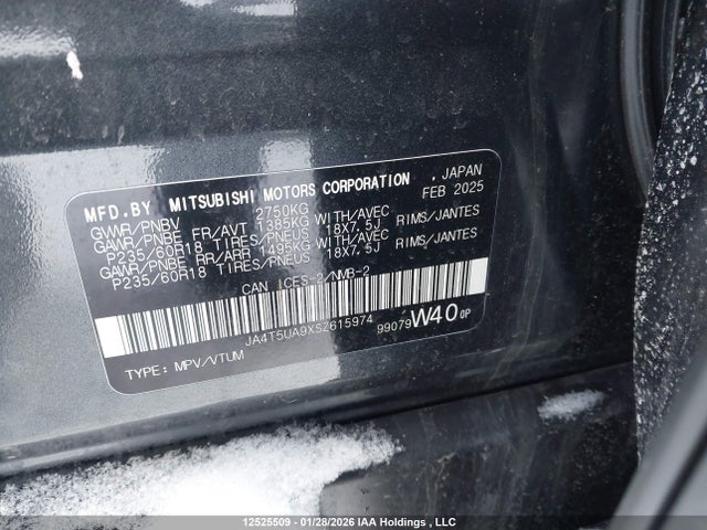 JA4T5UA9XSZ615974 Mitsubishi Outlander Phev Es