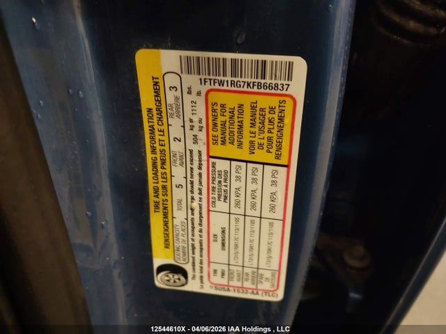 1FTFW1RG7KFB66837 Ford F-150 Raptor
