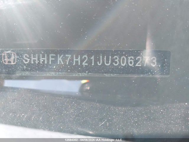 SHHFK7H21JU306273 Honda Civic Lx