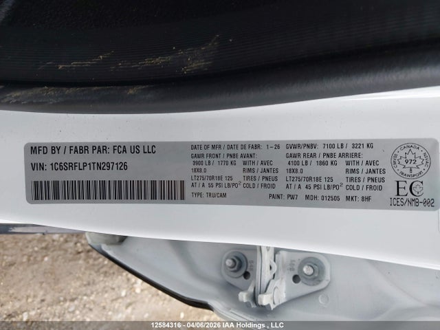 1C6SRFLP1TN297126 RAM 1500 Rebel