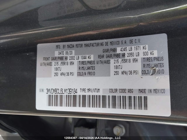 Продаж на аукціоні авто 2020 Mazda Cx-30 Select, vin: 3MVDMBCL6LM139184, номер лоту: 12584367