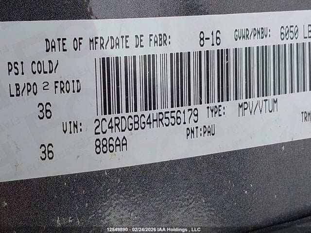 2C4RDGBG4HR556179 Dodge Grand Caravan Cvp/sxt