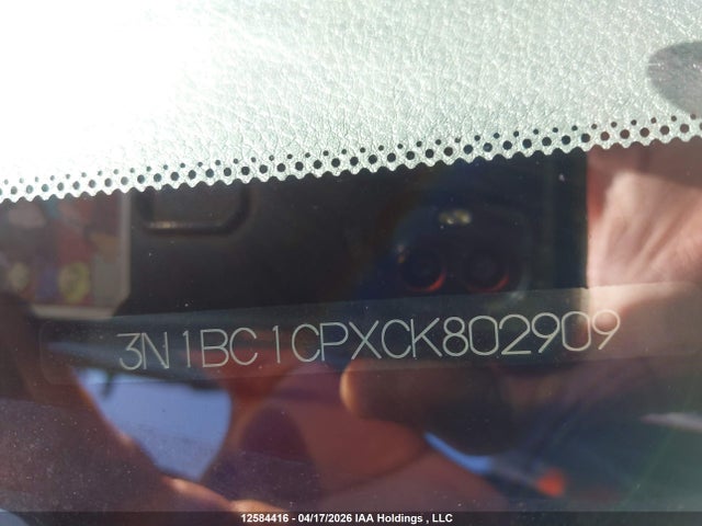 12584416 :رقم المزاد ، 3N1BC1CPXCK802909 vin ، 2012 Nissan Versa 1.8 Sl مزاد بيع