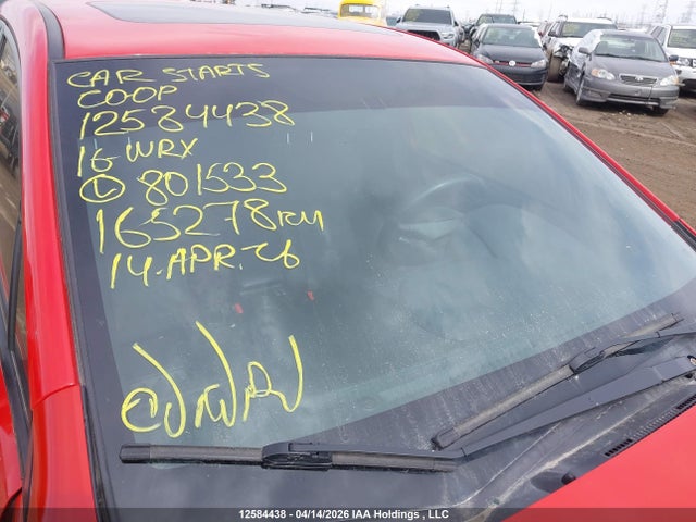 Aukcja sprzedaży 2016 Subaru Wrx, vin: JF1VA1L63G8801533, numer aukcji: 12584438