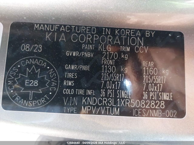 KNDCR3L1XR5082828 KIA NIRO EV