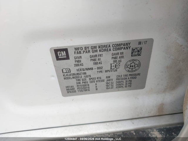 Aukcja sprzedaży 2018 Buick Encore, vin: KL4CJESB6JB527496, numer aukcji: 12584447