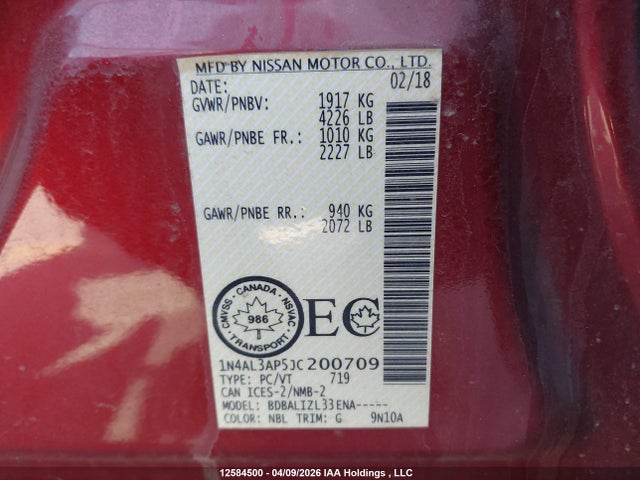 1N4AL3AP5JC200709 Nissan Altima