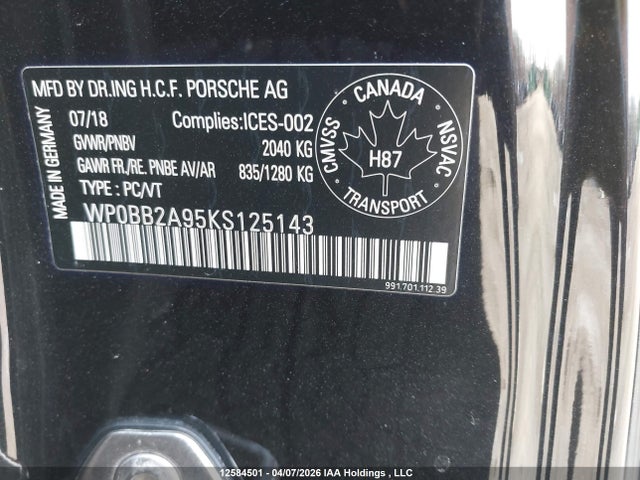 WP0BB2A95KS125143 Porsche 911 Targa 4s/targa 4 Gts
