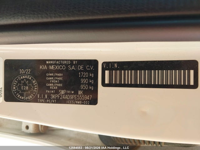 12584553 :رقم المزاد ، 3KPF24AD9PE555947 vin ، 2023 Kia Forte Lx/lxs مزاد بيع
