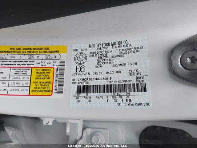 3FMCR9B61RRE50919 Ford Bronco Sport Big Bend