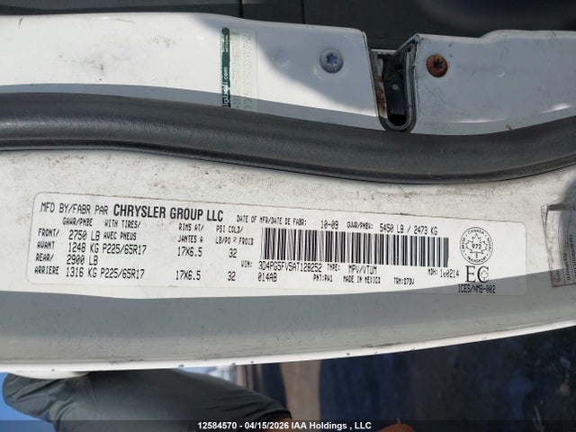 2010 Dodge Journey Sxt მანქანა იყიდება აუქციონზე, vin: 3D4PG5FV5AT128252, აუქციონის ნომერი: 12584570