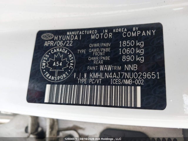 KMHLN4AJ7NU029651 Hyundai Elantra Hybrid Ultimate
