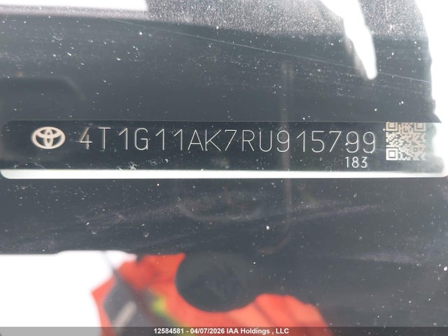 12584581 :رقم المزاد ، 4T1G11AK7RU915799 vin ، 2024 Toyota Camry Se Night Shade/se مزاد بيع