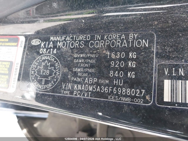 Aukcja sprzedaży 2015 Kia Rio Ex/lx/lx+/sx, vin: KNADM5A36F6988027, numer aukcji: 12584596