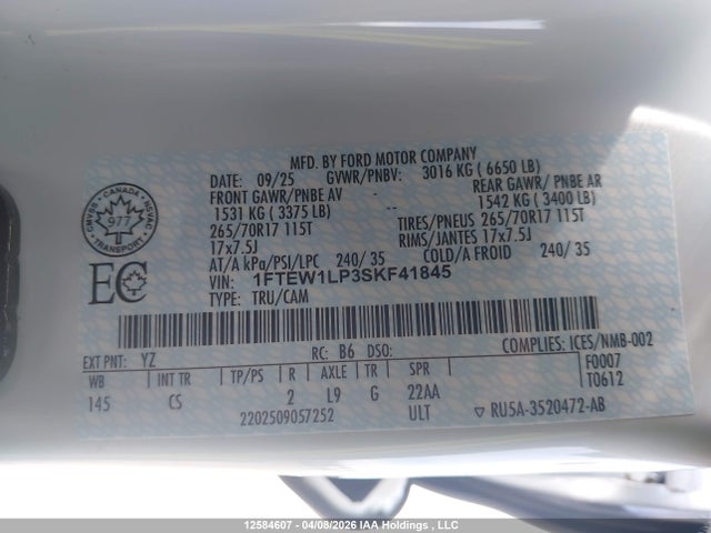 Ford F150 Xl 2025 1FTEW1LP3SKF41845 Image 19