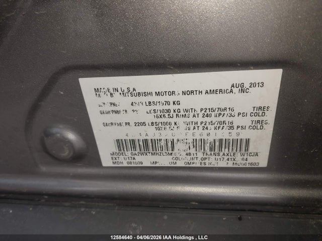 4A4AJ3AU0EE601559 Mitsubishi RVR SE
