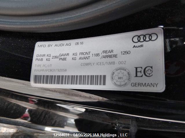 12584651 :رقم المزاد ، WAUHFAFC8GN192058 vin ، 2016 Audi A6 2.0t Technik مزاد بيع