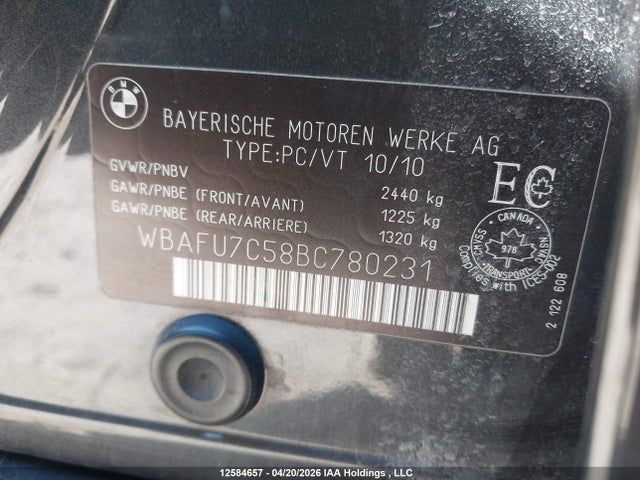 Продаж на аукціоні авто 2011 Bmw 535 Xi, vin: WBAFU7C58BC780231, номер лоту: 12584657