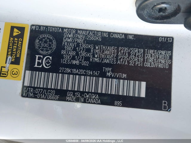 Aukcja sprzedaży 2013 Lexus Rx 350/base/f Sport, vin: 2T2BK1BA2DC194147, numer aukcji: 12584658