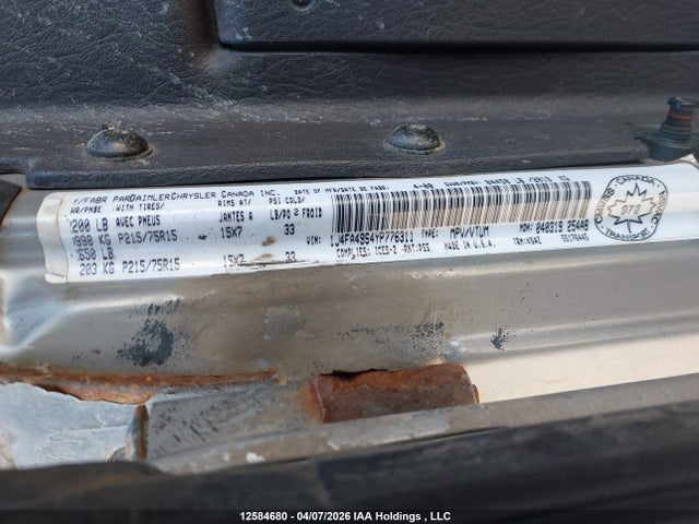 2000 Jeep Tj Sport მანქანა იყიდება აუქციონზე, vin: 1J4FA49S4YP776311, აუქციონის ნომერი: 12584680