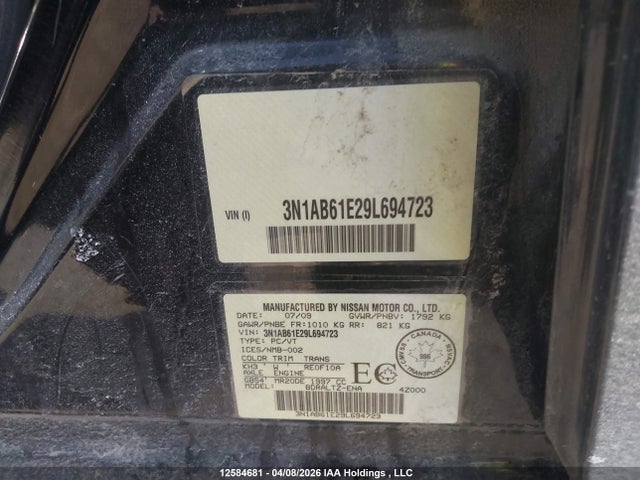 Продаж на аукціоні авто 2009 Nissan Sentra 2.0s, vin: 3N1AB61E29L694723, номер лоту: 12584681